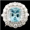 Image 1 : 18K Gold 3.33ct Tourmaline &1.74ctw Diamond Ring