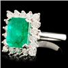 Image 2 : 18K Gold 2.28ct Emerald & 0.57ctw Diamond Ring