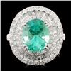 Image 1 : 18K Gold 2.50ct Emerald & 1.79ctw Diamond Ring