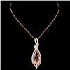 Image 2 : 14K Gold 4.09ct Morganite & 0.80ctw Diamond Pendan