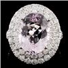 Image 1 : 14K Gold 4.39ct Morganite & 2.22ctw Diamond Ring