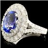 Image 2 : 18K Gold 4.02ct Tanzanite & 2.57ctw Diamond Ring