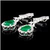 Image 2 : 18K Gold 4.41ctw Emerald & 1.66ctw Diamond Earring