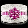 Image 1 : 18K Gold 1.75ct Ruby & 0.84ctw Diamond Ring