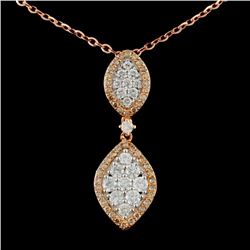 14K Rose Gold 1.29ctw Fancy Color Diamond Pendant