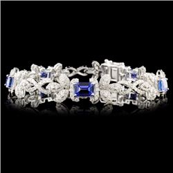 14K Gold 6.28ct Tanzanite & 3.69ctw Diamond Bracel