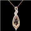 Image 1 : 14K Gold 4.09ct Morganite & 0.80ctw Diamond Pendan