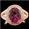 Image 1 : 14K Gold 3.61ct Tourmaline & 0.82ctw Diamond Ring