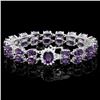 Image 1 : `14k Gold 43ct Amethyst 0.60ct Diamond Bracelet