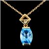 Image 1 : 14K Gold 2.41ct Topaz & 0.02ct Diamond Pendant