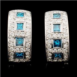 14K Gold 1.74ctw Fancy Color Diamond Earrings