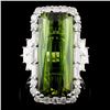 Image 1 : 14K Gold 10.54ct Tourmaline & 1.39ctw Diamond Ring