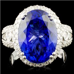 18K Gold 8.59ct Tanzanite & 1.49ctw Diamond Ring