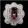 Image 1 : 18K Gold 8.62ct Tourmaline & 4.56ctw Diamond Ring