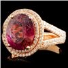 Image 2 : 14K Gold 3.61ct Tourmaline & 0.82ctw Diamond Ring