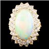 14K Gold 4.53ct Opal & 1.65ctw Diamond Ring