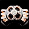 Image 1 : 18K Gold Agate & 0.98ctw Diamond Ring