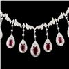 Image 2 : 18K Gold 5.16ct Ruby & 3.40ctw Diamond Necklace