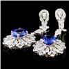 Image 2 : 18K Gold 4.72ctw Tanzanite & 3.17ctw Diamond Earri