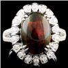 Image 1 : 18K Gold 4.07ct Opal & 1.90ctw Diamond Ring