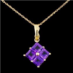 14K Gold 1.90ctw Amethyst Pendant