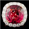 Image 1 : 18K Gold 14.62ct Tourmaline & 3.21ctw Diamond Ring
