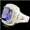 Image 2 : 18K Gold 7.74ct Tanzanite & 1.54ctw Diamond Ring