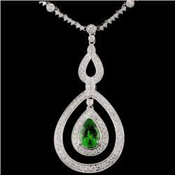 14K White Gold 1.76ct Tsavorite & 1.39ct Diamond N