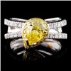 Image 1 : 18K White Gold 1.35ctw Fancy Color Diamond Ring