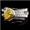 Image 2 : 18K White Gold 1.35ctw Fancy Color Diamond Ring