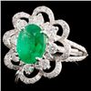 Image 2 : 18K Gold 1.71ct Emerald & 0.98ctw Diamond Ring