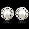Image 1 : 18K Gold 11MM Pearl & 2.04ctw Diamond Earrings