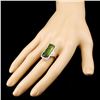 Image 3 : 14K Gold 10.54ct Tourmaline & 1.39ctw Diamond Ring