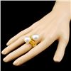 Image 3 : 18K Gold 13.00MM Pearl & 0.68ctw Diamond Ring