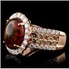 Image 2 : 14K Gold 2.31ct Opal & 1.77ct Fancy Diamond Ring