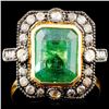 Image 1 : 14K Gold 2.76ct Emerald & 0.45ctw Diamond Ring