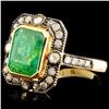 Image 2 : 14K Gold 2.76ct Emerald & 0.45ctw Diamond Ring