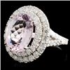 Image 2 : 14K Gold 4.39ct Morganite & 2.22ctw Diamond Ring