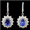 14K Gold 4.00ctw Tanzanite & 1.47ctw Diamond Earri