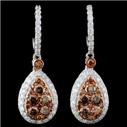 14K Gold 2.48ctw Fancy Diamond Earrings