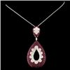 Image 1 : 18K Gold 5.58ct Ruby & 1.24ctw Diamond Pendant