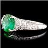 Image 2 : 18K Gold 1.07ct Emerald & 0.15ctw Diamond Ring