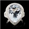 Image 1 : 14K White Gold 7.16ct Aquamarine & 0.75ct Diamond