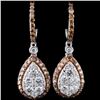 Image 1 : 14K White Gold 2.53ctw Fancy Color Diamond Earring