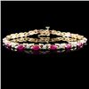 Image 1 : 14K Yellow Gold 4.00ct Ruby & 0.25ct Diamond Brace