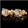 Image 2 : 14K Yellow Gold 3.36ct Fancy Color Diamond Earring