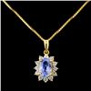 Image 1 : 18K Gold 1.21ct Tanzanite & 0.21ctw Diamond Pendan