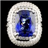 Image 1 : 18K Gold 10.92ct Tanzanite & 3.76ctw Diamond Ring