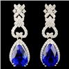 Image 1 : 14K Gold 5.23ct Tanzanite & 2.26ctw Diamond Earrin