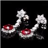 Image 2 : `14k Gold 5ct Ruby 2.50ct Diamond Earrings